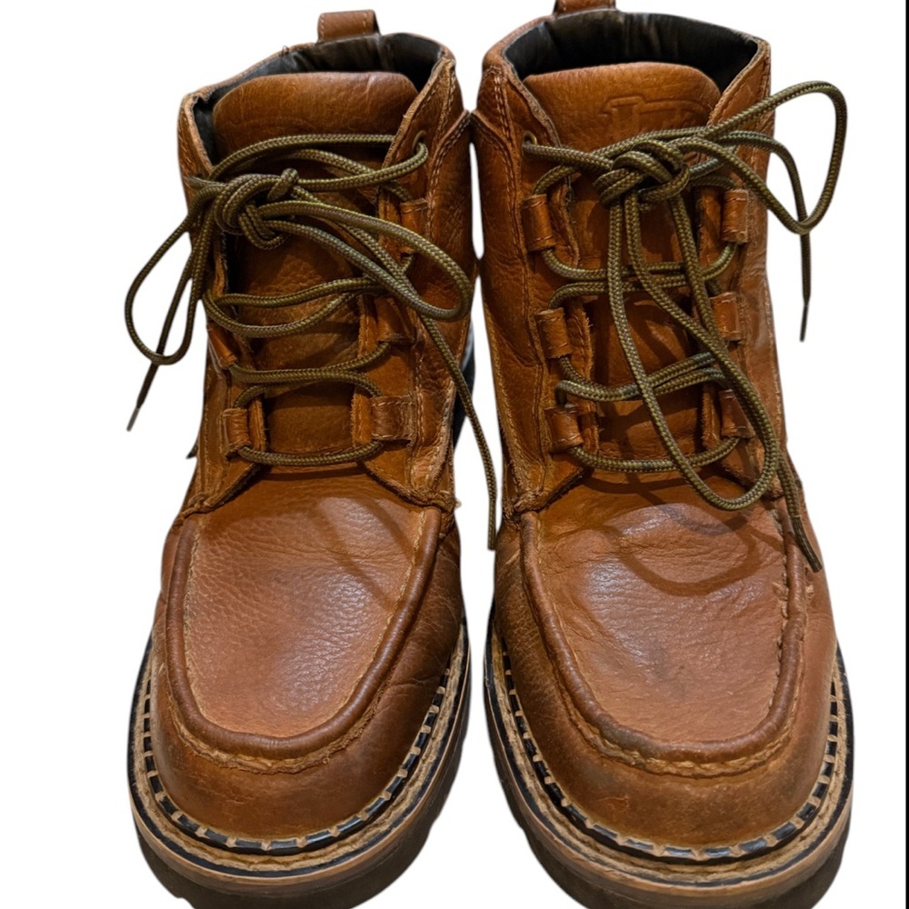 Justin Men’s Brown Pebble Grain Leather Moc Lace Up Ankle
style 988 size 12 M - Picture 7 of 16